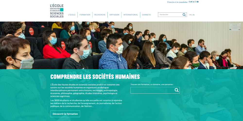 Page d'accueil du site de l'EHESS